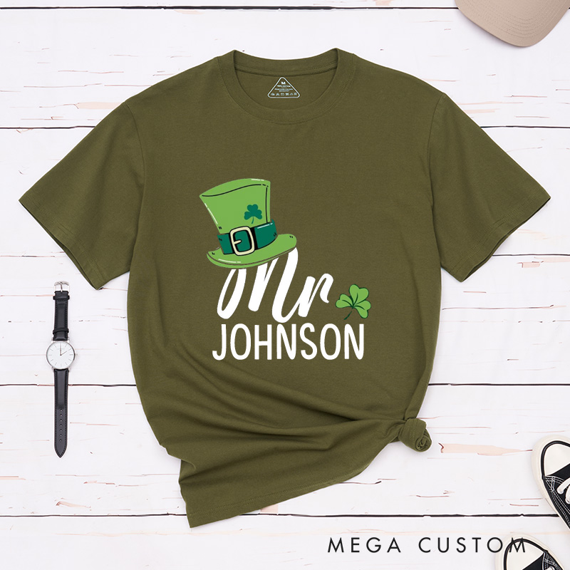 Personalized St. Patrick's Day Mr and Mrs Matching Classic T-Shirt 
