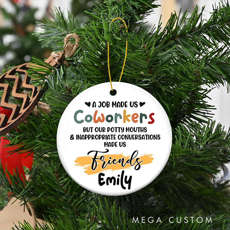 Personalized Christmas Ornament with Funny Design Gift for Coworkers