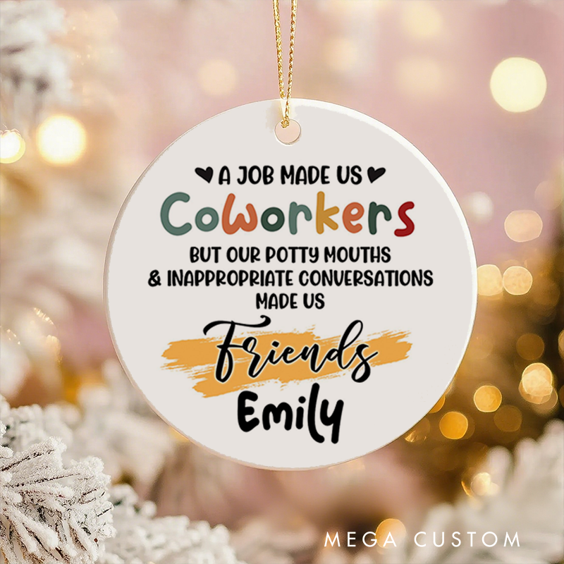 Personalized Christmas Ornament with Funny Design Gift for Coworkers