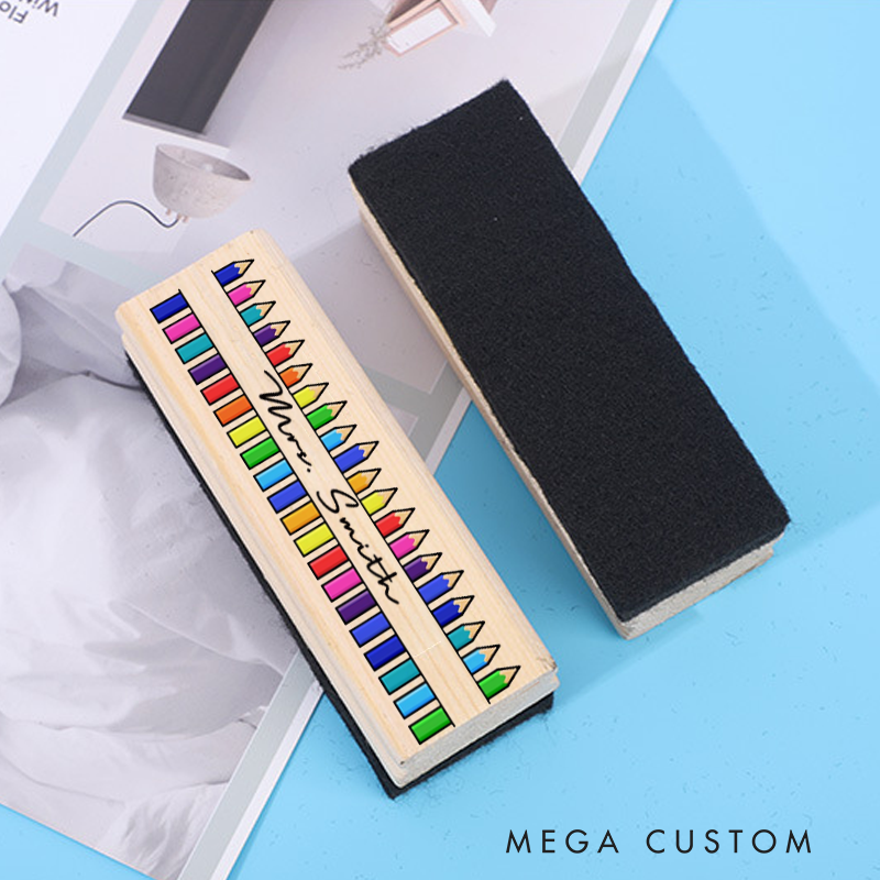 Personalized Magnetic Wooden Whiteboard Erase Colorful Pencil Design Appreciation Gift for Teachers