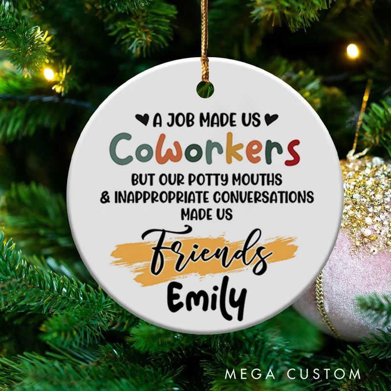 Personalized Christmas Ornament with Funny Design Gift for Coworkers