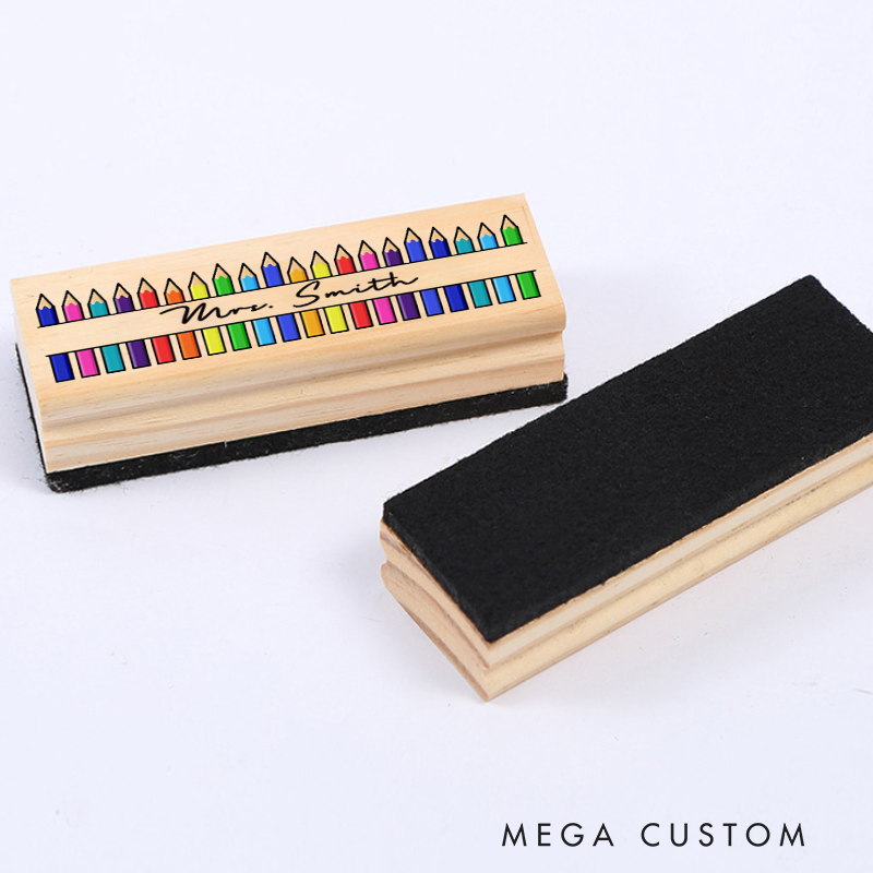 Personalized Magnetic Wooden Whiteboard Erase Colorful Pencil Design Appreciation Gift for Teachers
