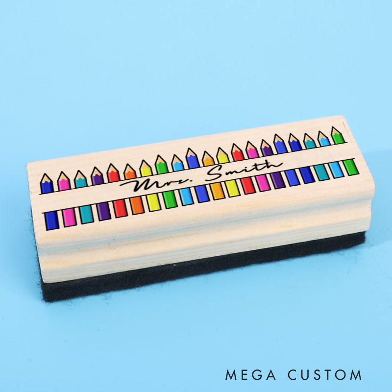 Personalized Magnetic Wooden Whiteboard Erase Colorful Pencil Design Appreciation Gift for Teachers