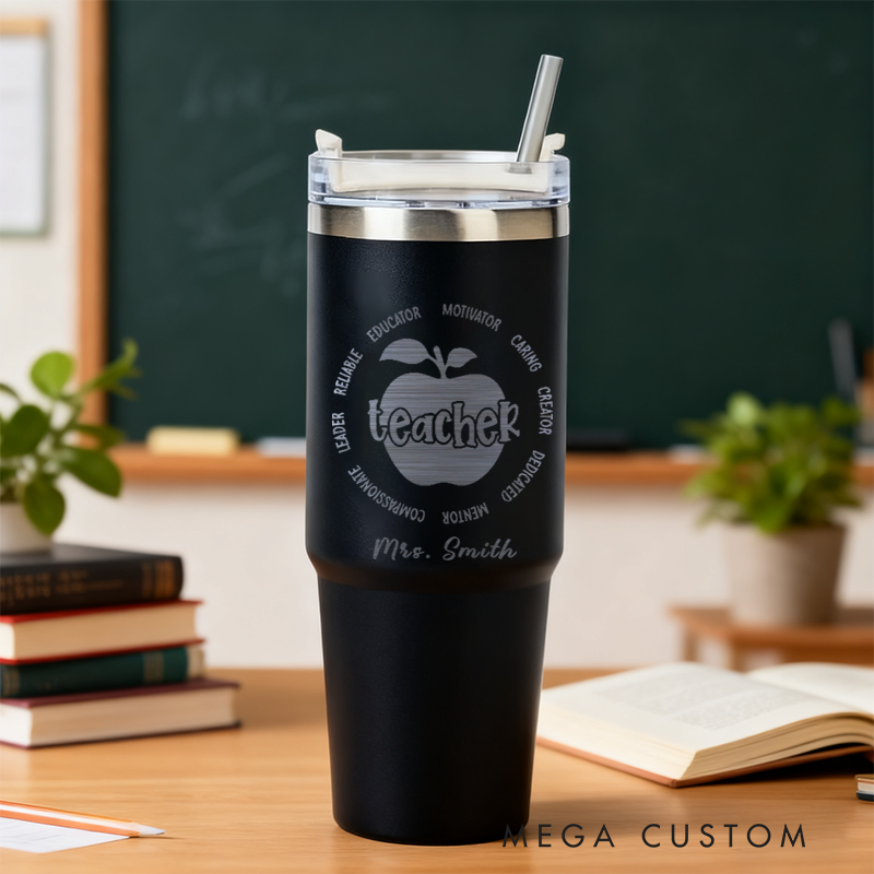 Personalized Tumbler Gift for Teacher Custom Teacher Design Tumbler Engraved Tumbler Gift