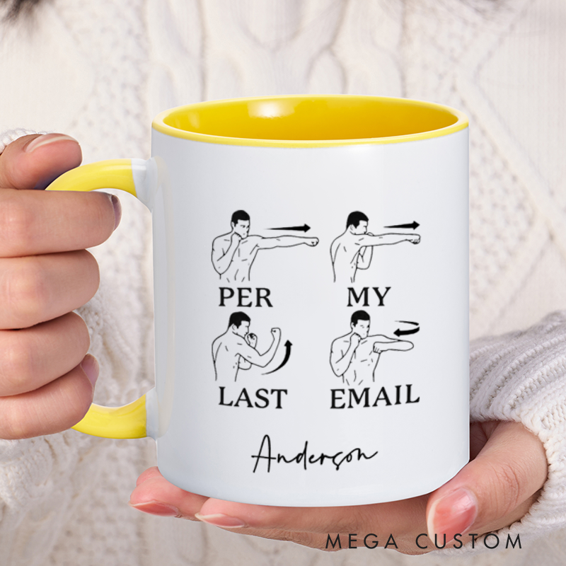 Personalized Farewell Mug with Per My Last Email Design Heartfelt Gift for Work Besties