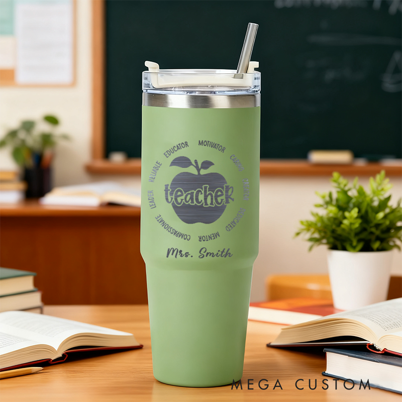 Personalized Tumbler Gift for Teacher Custom Teacher Design Tumbler Engraved Tumbler Gift