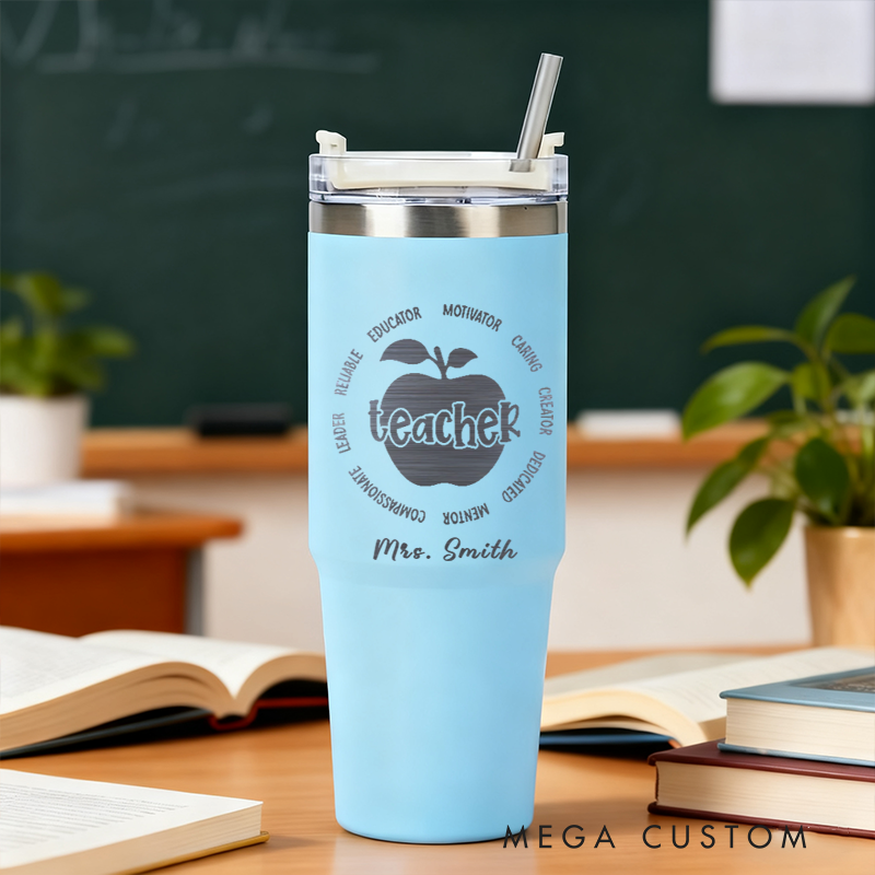 Personalized Tumbler Gift for Teacher Custom Teacher Design Tumbler Engraved Tumbler Gift