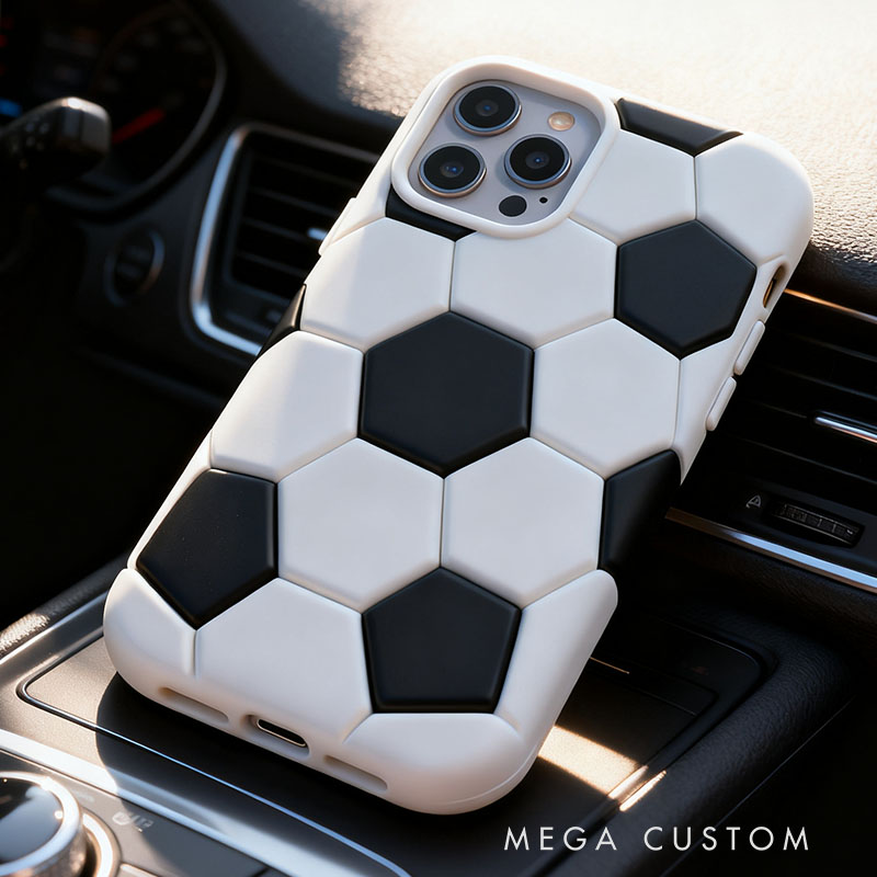 Soccer Ball 3D for iPhone 17 16 15 14 13 Pro Max Silicone Phone Case Cover