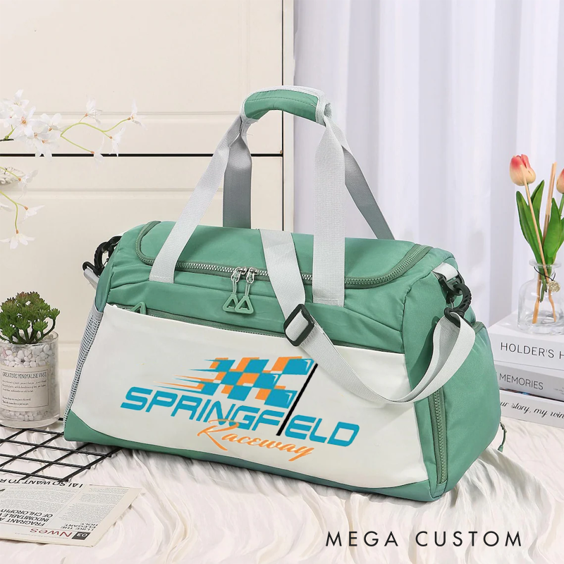 Personalized Racing Duffel Bag Custom Travel Toiletry Bag for Motorsport Enthusiasts