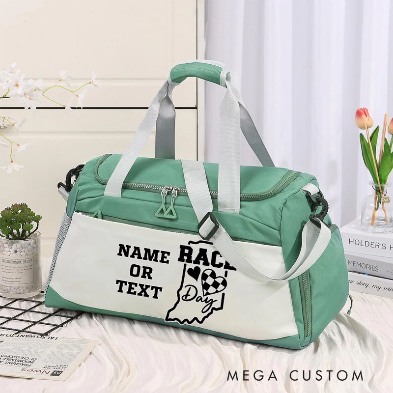 Personalized Race Day Duffel Bag Customizable Gift for Racing Fans