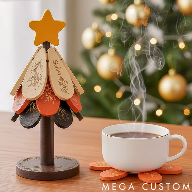 Personalized Trivet Tree Grandma's Garden Engraved Birth Flower Gift for Grandma