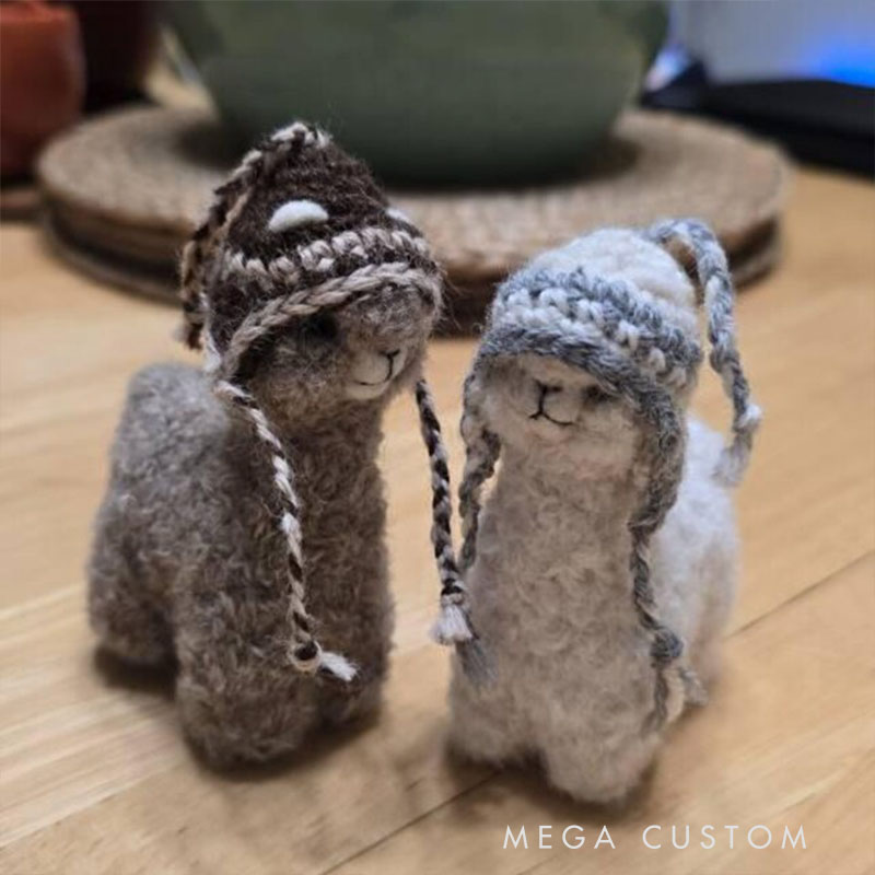 Needle Felted Llama Ornament Miniature Alpaca Gift