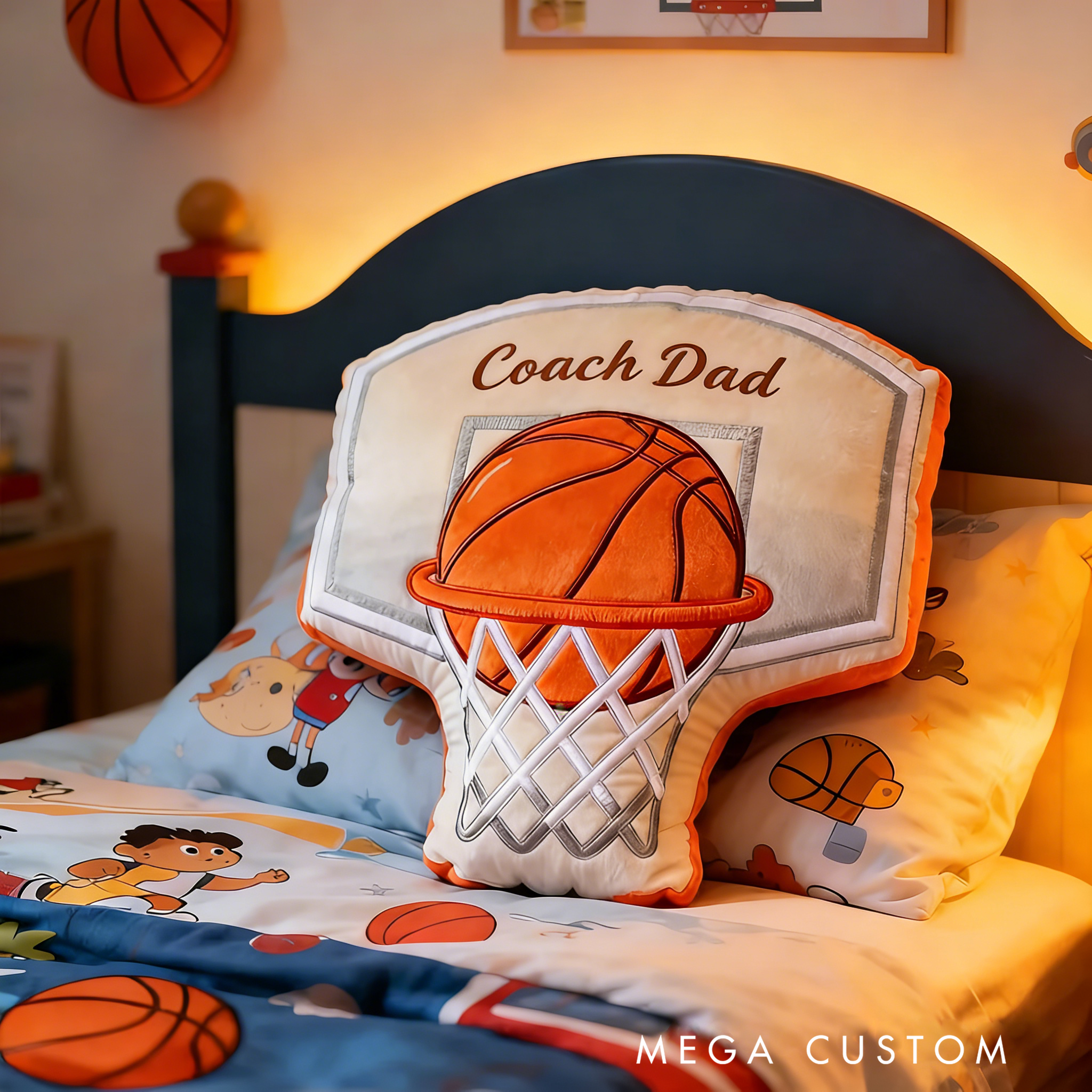 Personalized Graphic3DPrint Basketball Hoop Pillow with Custom Text for Basketball Lovers