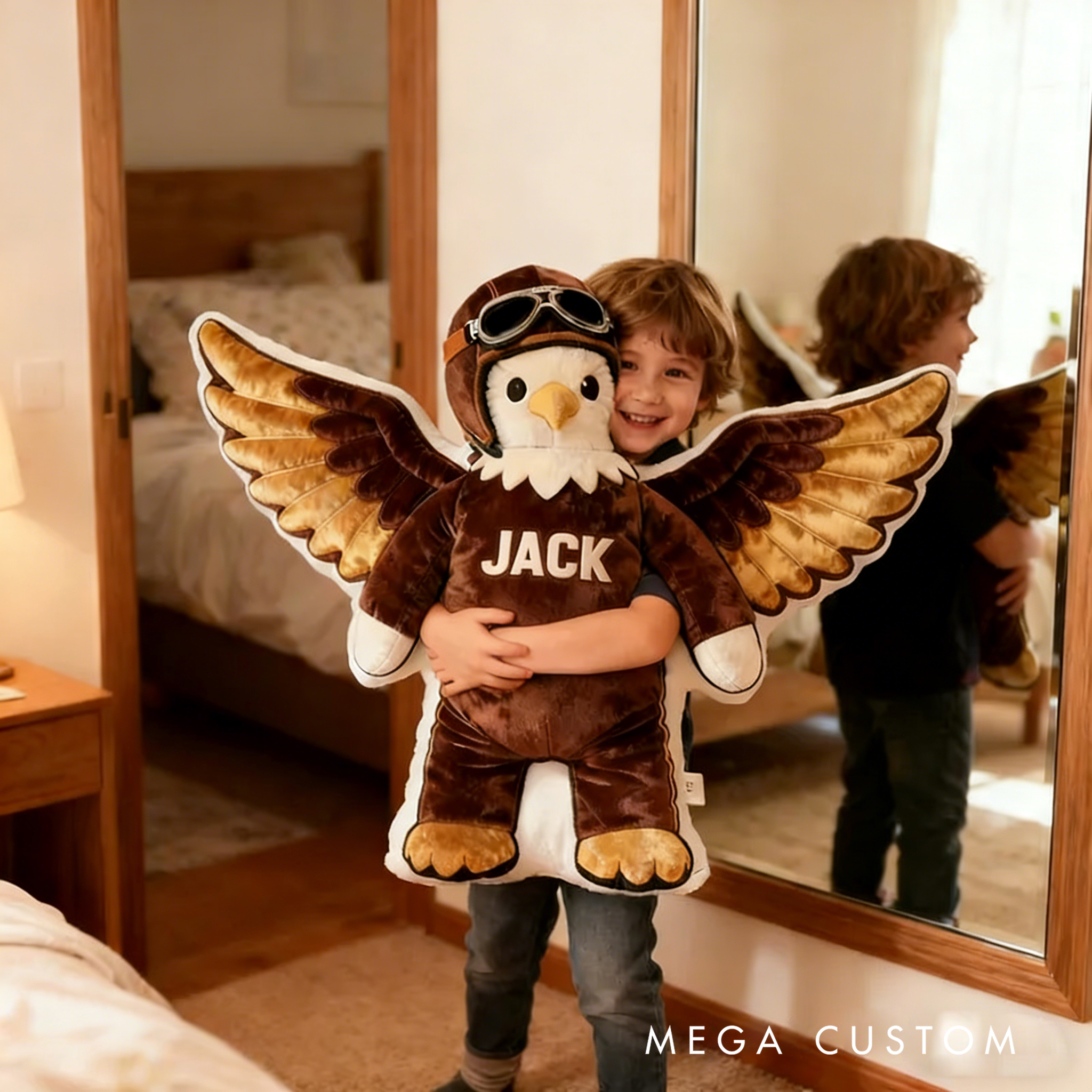 Personalized Mascots Pillow with Pilot Gear for Kids and Sport Lovers