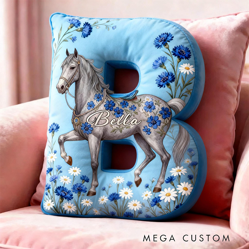 Personalized Pet Lover Cornflower Horse Graphic 3D Print Pillow