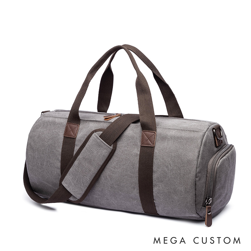 Personalized Canvas Duffle Bag Men's Travel Overnight Bag Custom Holiday Gift for Him Men's Duffel Bag Gym Bag