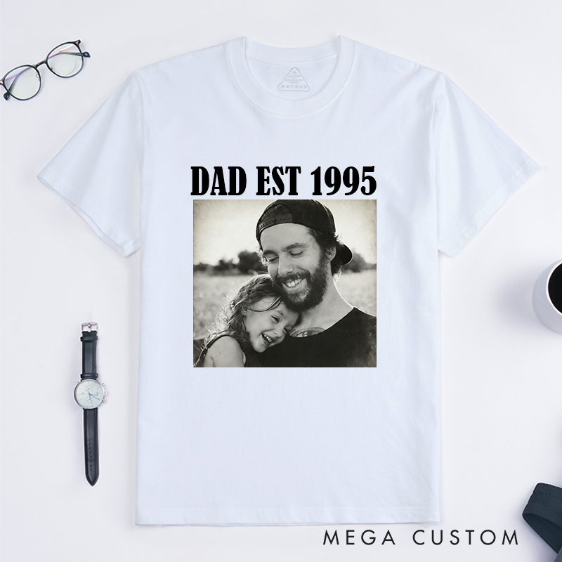 Personalised Photo Dad Shirt Custom Comfort Colors Dad Shirt Dad Picture Tshirt  Gift for Dad Dad Tee Dad Gift Grandpa Gift