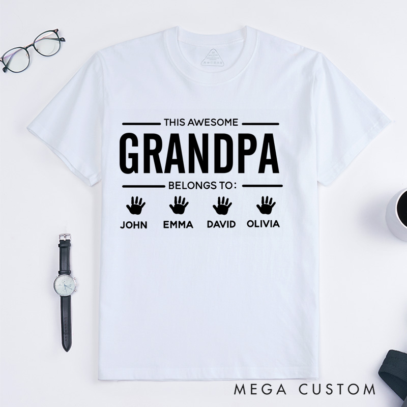 Personalised Father's Day Gift for Grandpa Custom Grandpa Shirt With Grandkids Names Custom Grandpa Shirt Grandpa Shirt With Grandkids Names