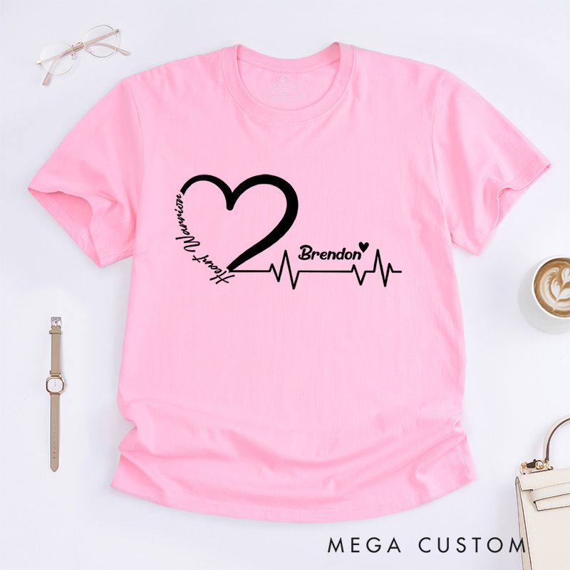 Personalized Heart Warrior Awareness Cardiology Heart Disease Month Awareness T-Shirt