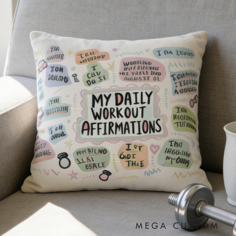 Personalized Couple Throw Pillow Workout Cushion Gym Motivation Gift Fitness Enthusiast Gift for Gym Lover
