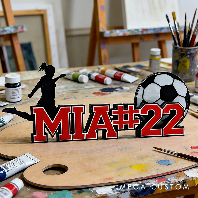 Personalized Soccer Name Sign Featuring Custom Name