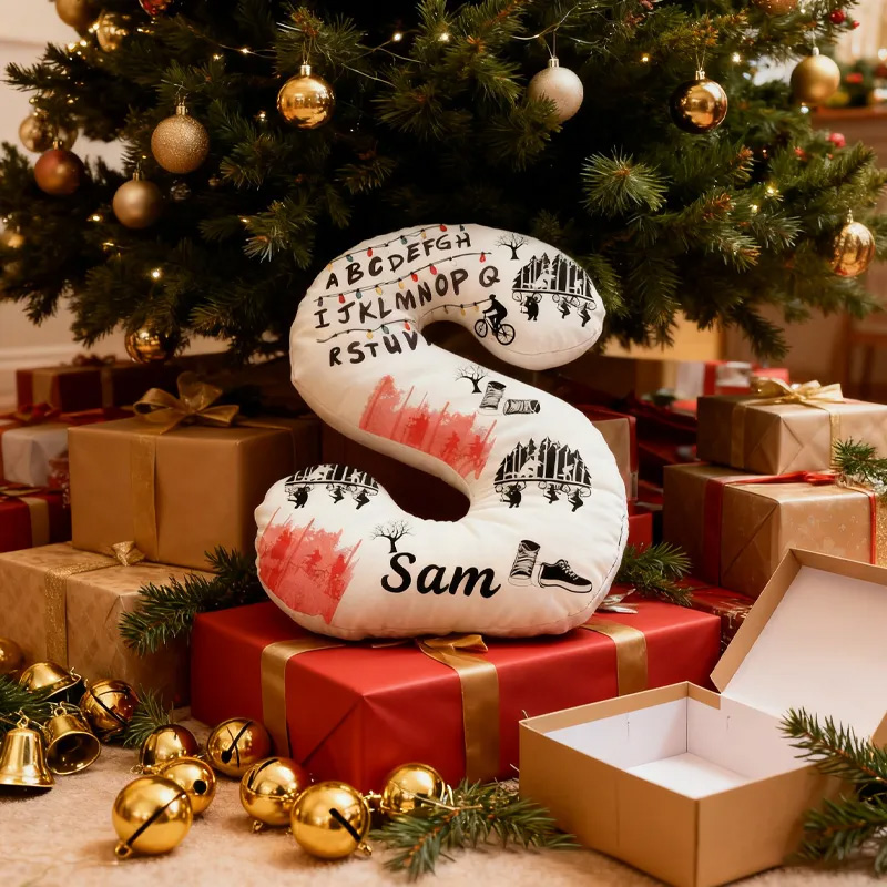 Personalized Cycling Things Letter Pillow Graphic 3D Print Bow Letter Pillow Name Pillow Comfortable Travel Cushion for Riders Riding Lovers