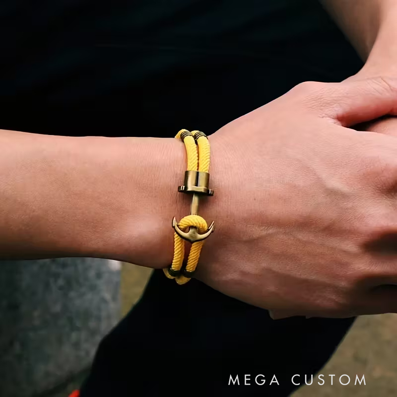 Personalized Bronze Pirate Bracelet Punk Fabric-Wrapped Men’s Gifts Father’s Day Valentine’s Day Groomsmen Bracelets