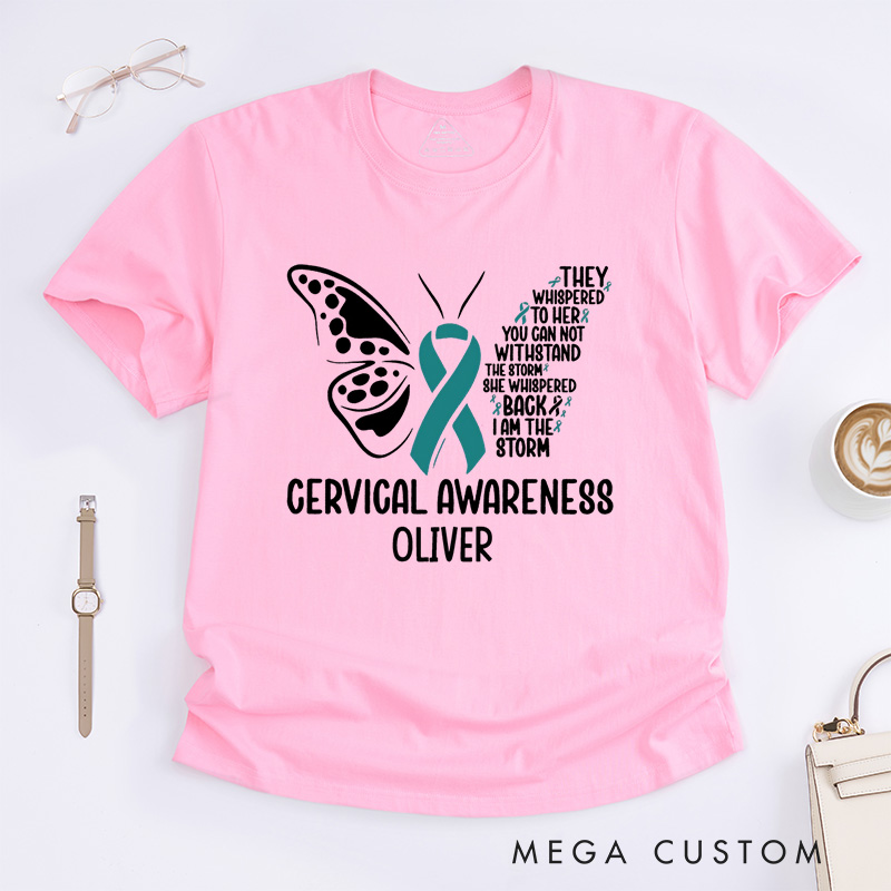 Personalized Cervical Awareness T-Shirt Cancer Awareness Month Gift Cancer Survivor Gift