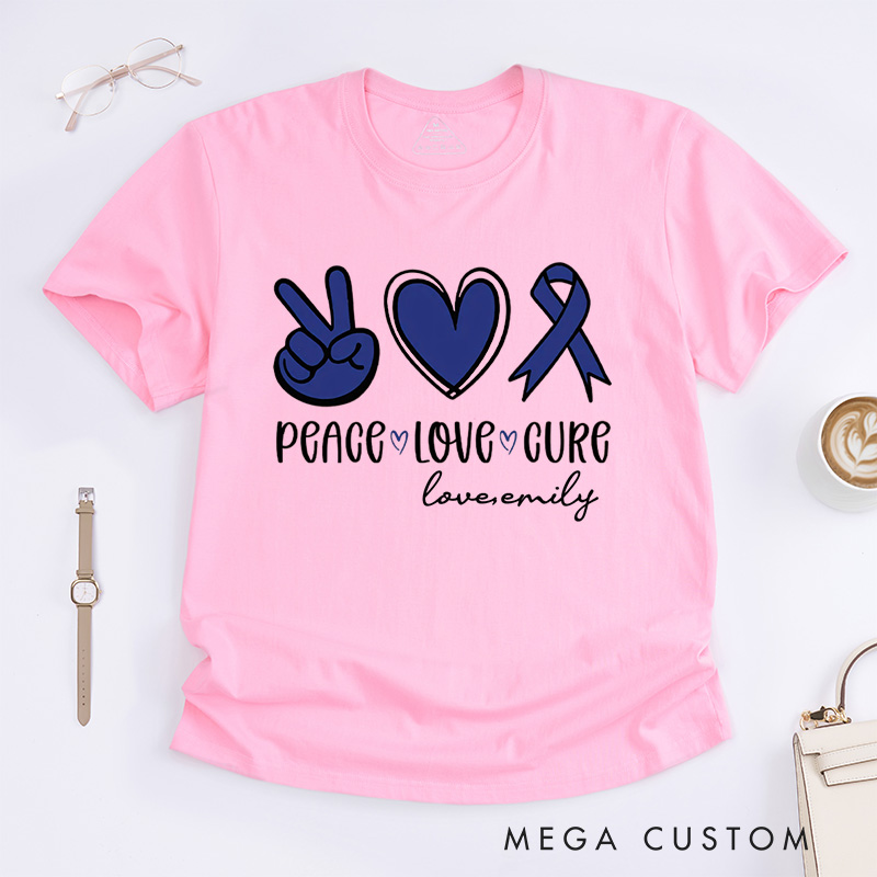 Personalized Colon Cancer T-Shirt Cancer Support Squad Gift