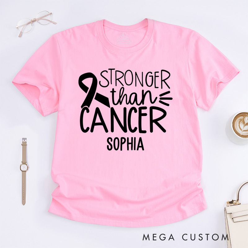 Personalized Stronger Than Cancer Awareness Inspirational Design T-shirt Motivational Gift