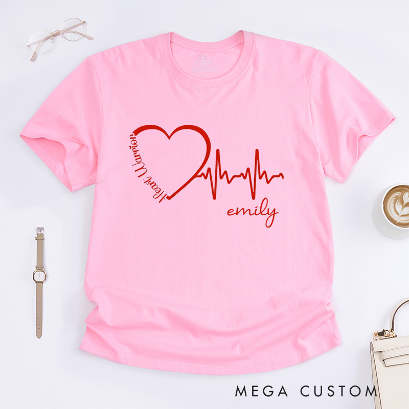 Personalized Heart Disease T-Shirt Heart Warrior Gift Uplifting Gift for Friend