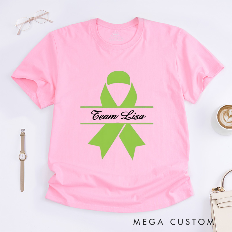 Personalized Lymphoma Cancer Awareness Support Team T-Shirt