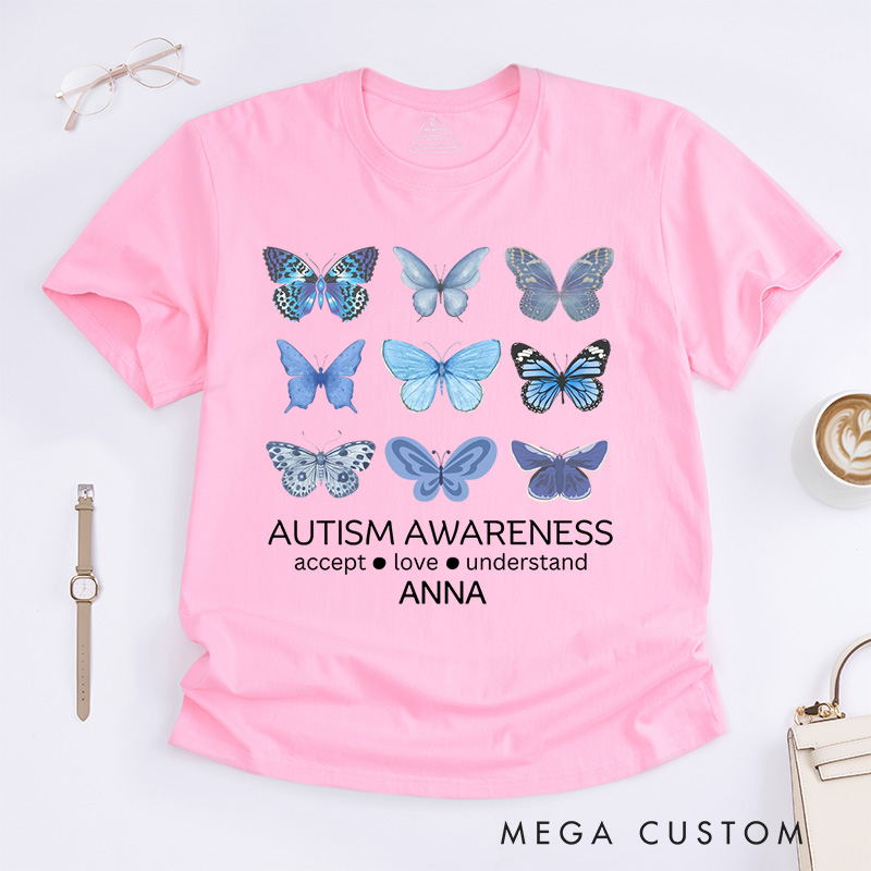 Personalized Autism Awareness T-Shirt Neurodiversity Gift Mental Health Gift