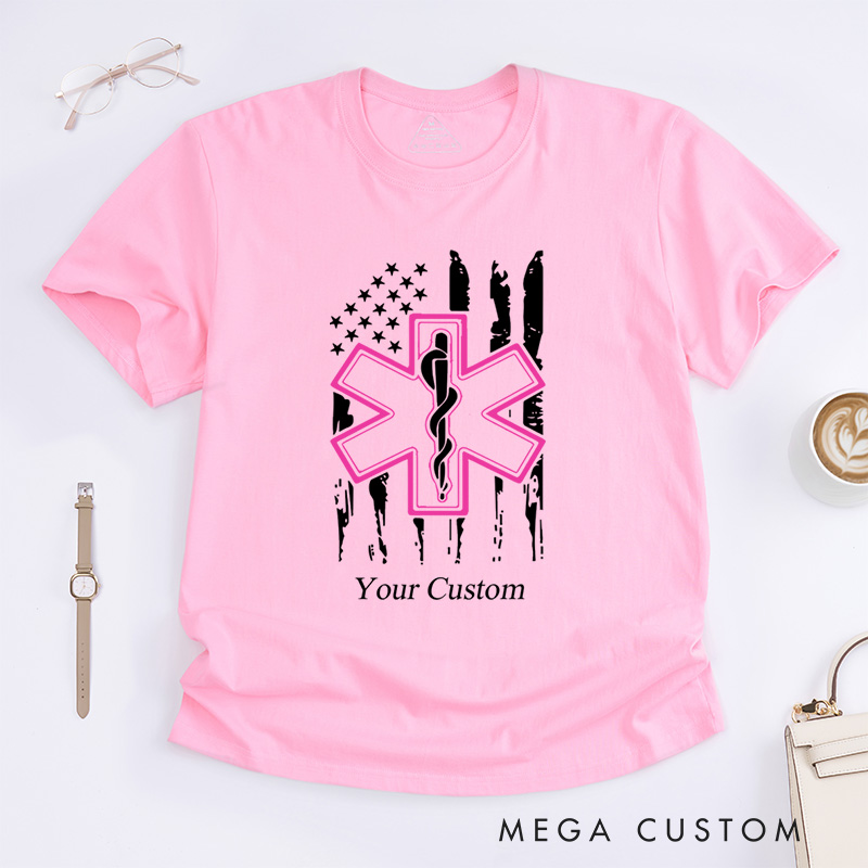 Personalized Emergency Medical Services Star Of Life Support And Awareness T-Shirt  