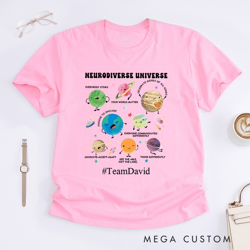 Personalized Neurodiverse Universe Celebrating Diversity And Inclusion T-Shirt  