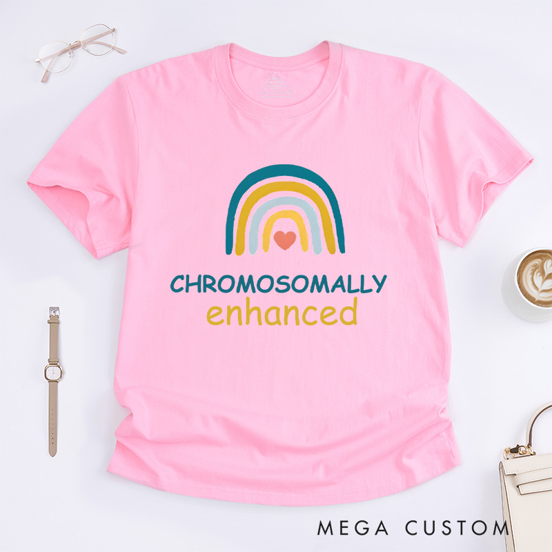 Personalized Chromosomally Enhanced Rainbow Design Supporting Down Syndrome Awareness and Inclusion T-shirt