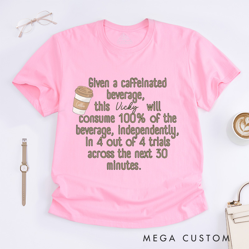 Personalized Coffee Lover T-Shirt Autism Gift Support Gift