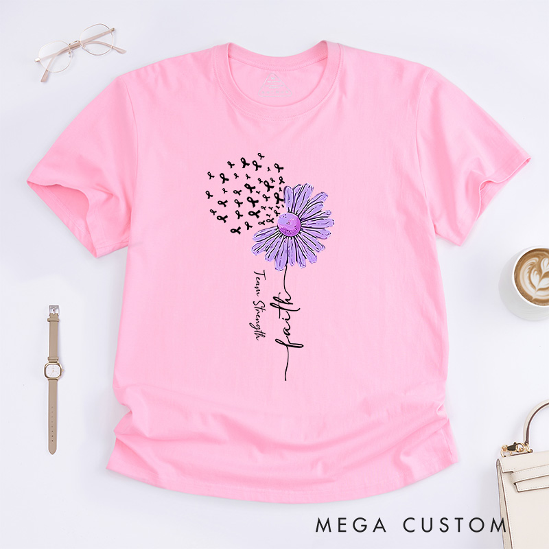 Personalized Alzheimer Fighter Flower T-Shirt  Alzheimers Gift Caring for patients with diseases