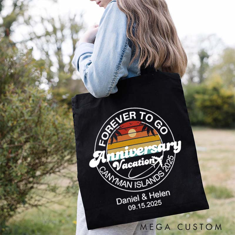 Personalized 50th Anniversary Tote Bag Couple Anniversary Canvas Bag 50th Beach Travel Anniversary Gift Bag for Her