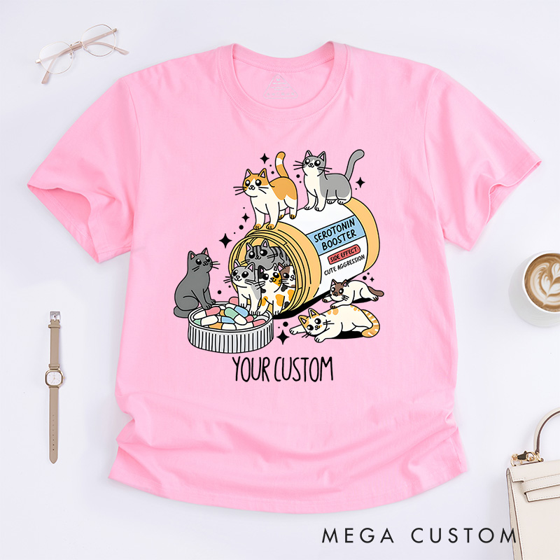 Personalized Antidepressant Cat Mental Health Matter T-Shirt Cat Lover Gift