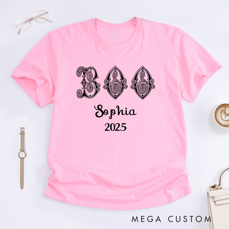Personalized Ornate Boo Halloween T-Shirt Perfect for Fun and Whimsical Halloween Celebrations T-Shirt