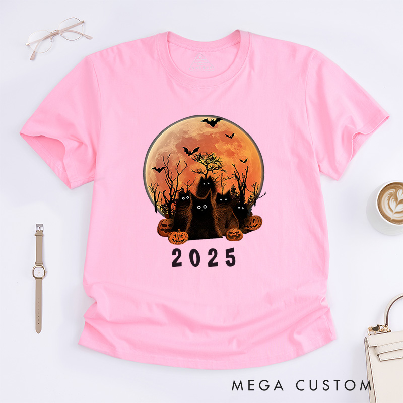 Personalized Full Moon and Witch Halloween T-Shirt Perfect for Adding a Magical and Spooky Touch T-Shirt