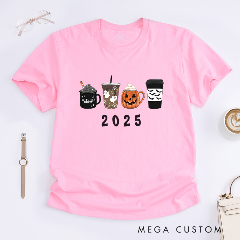 Personalized Halloween Drinks T-Shirt Perfect for Celebrating the Season with Playful Charm T-Shirt