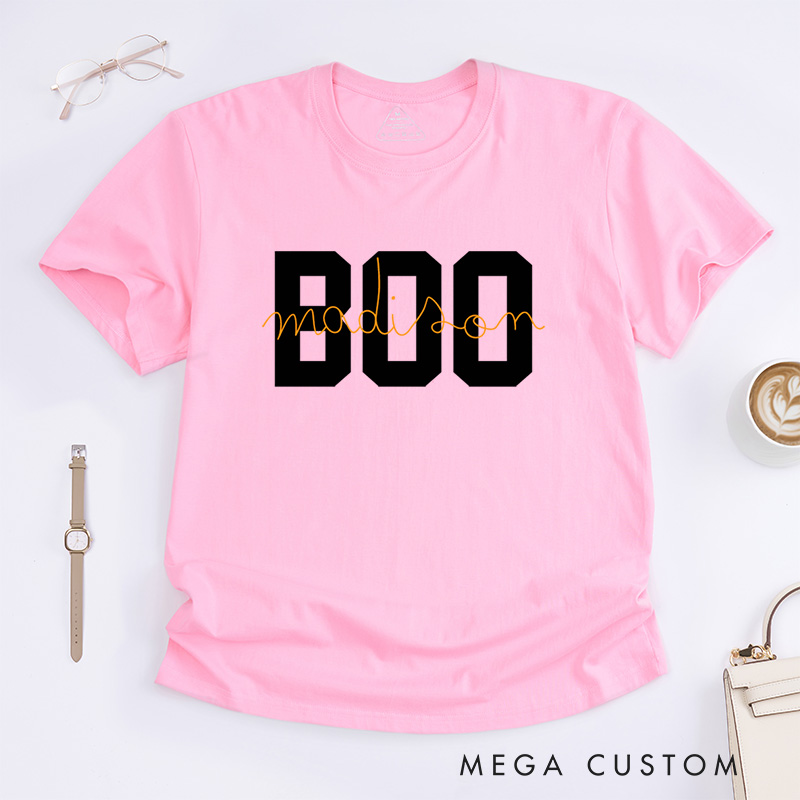 Personalized Boo Halloween T-Shirt Perfect for Fun and Festive Seasonal Celebrations T-Shirt