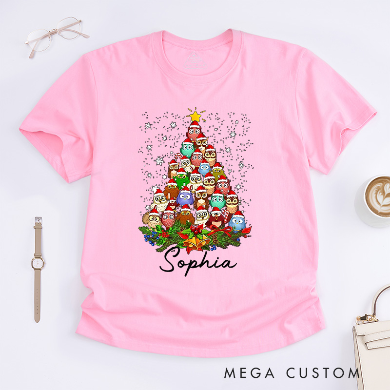 Personalized Christmas Tree Made of Festive Characters and Ornaments Christmas T-Shirt