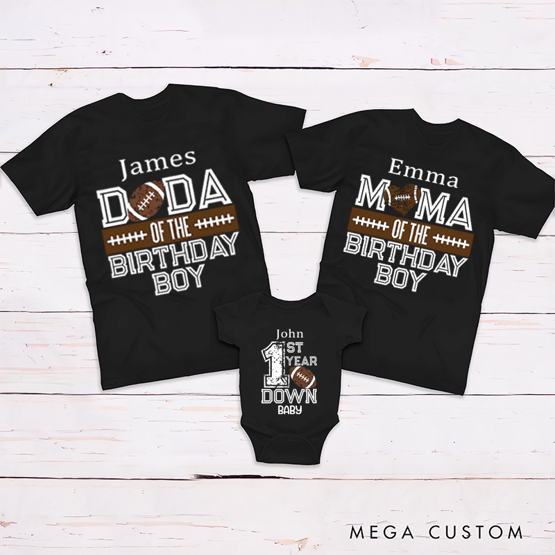 Personalized Football First Birthday Family Matching Outfit