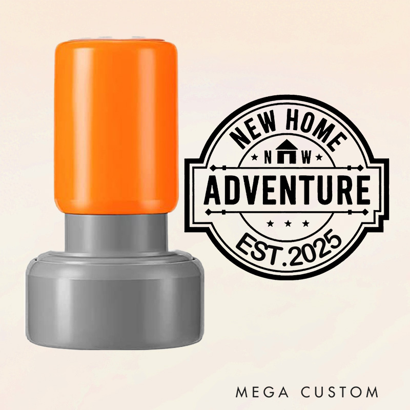 Personalized Stamp New Home Adventure Design Custom Established Date Decorative Stamp for New Homeowners Housewarming Gifts and Memories