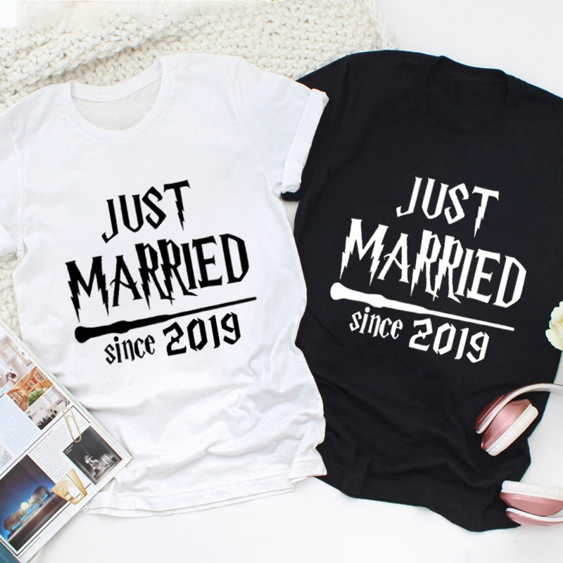 Personalized Magical Just Married with Year Newlyweds Matching Wedding Couple Classic T-Shirt