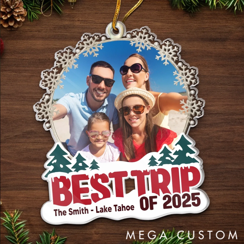 Personalized Christmas Ornament Custom Photo Acrylic Ornament Personalized Christmas Birthday Gifts for Family