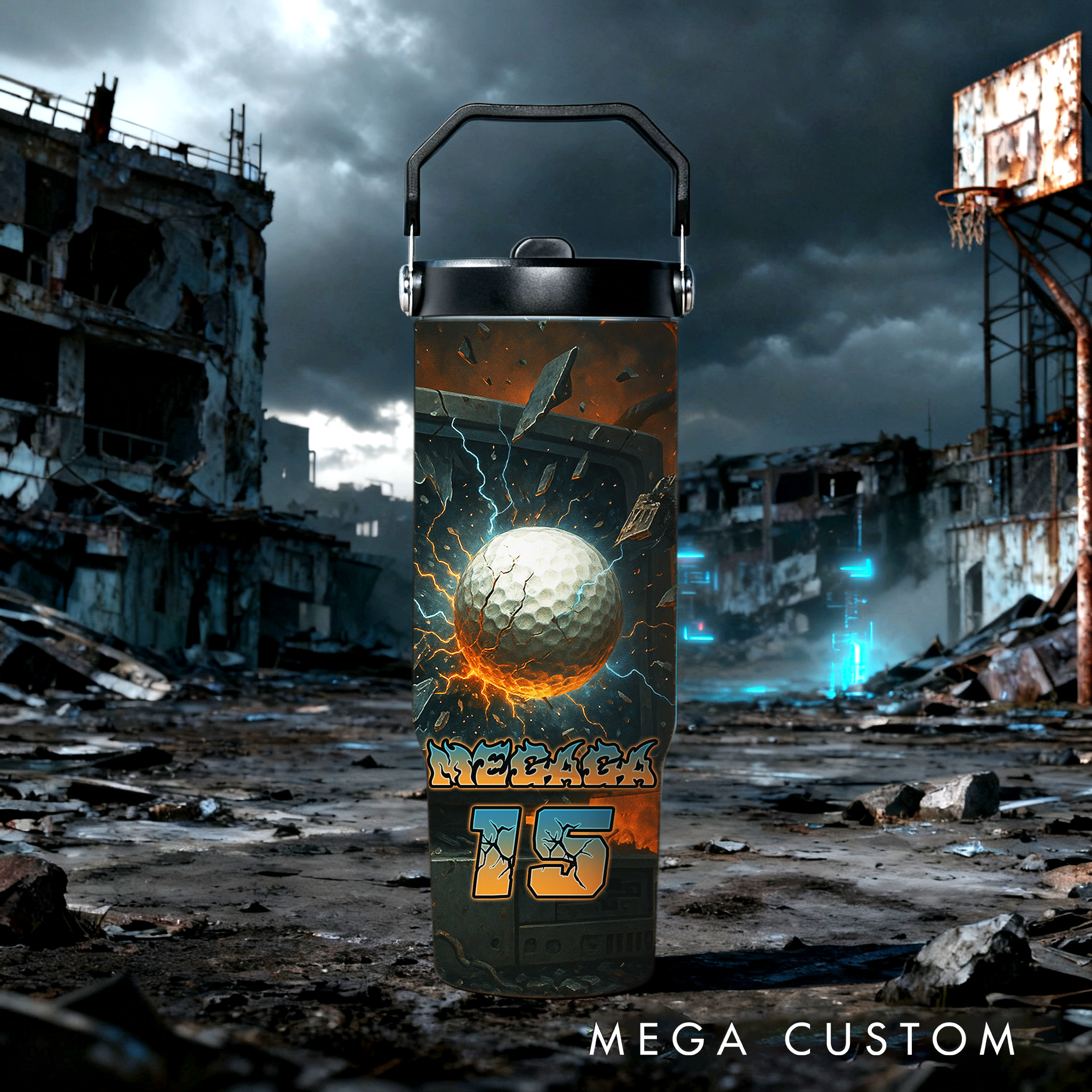 Personalized 30oz Sports Travel Mug, Customizable with Sport Type, Name, and Number, Making It The Perfect Gift for Athletes and Fans.